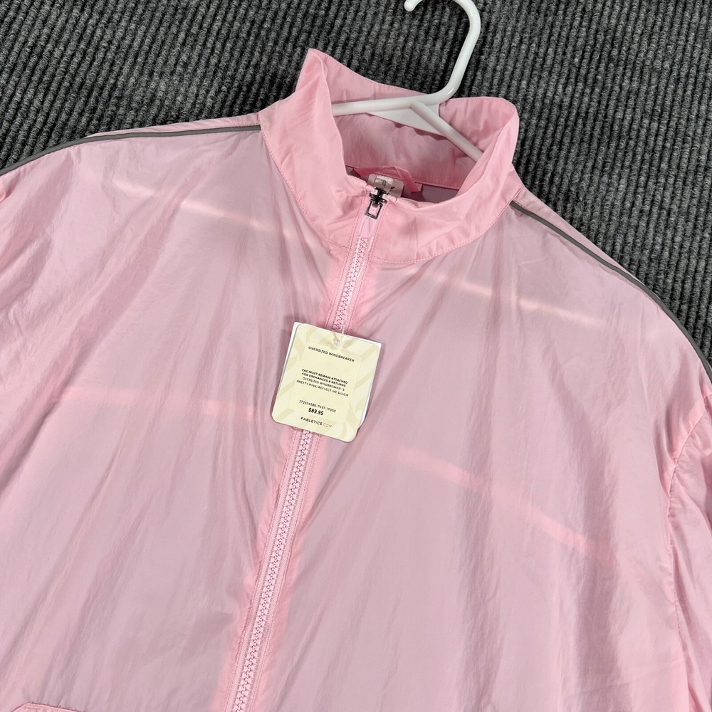 Fabletics Windbreaker‎ Jacket Womens Small Pink Long Sleeve Full Zip Active New
